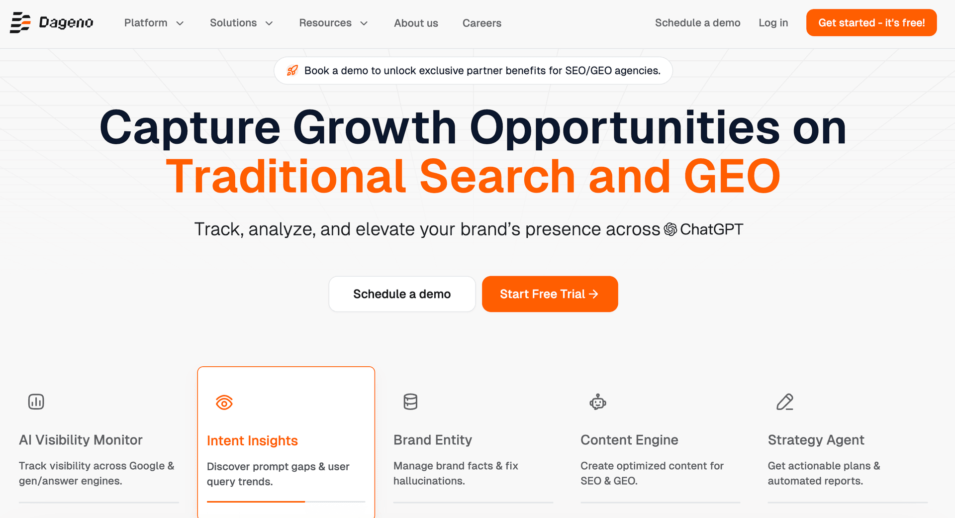 Dageno AI product interface for AI-search evidence companion