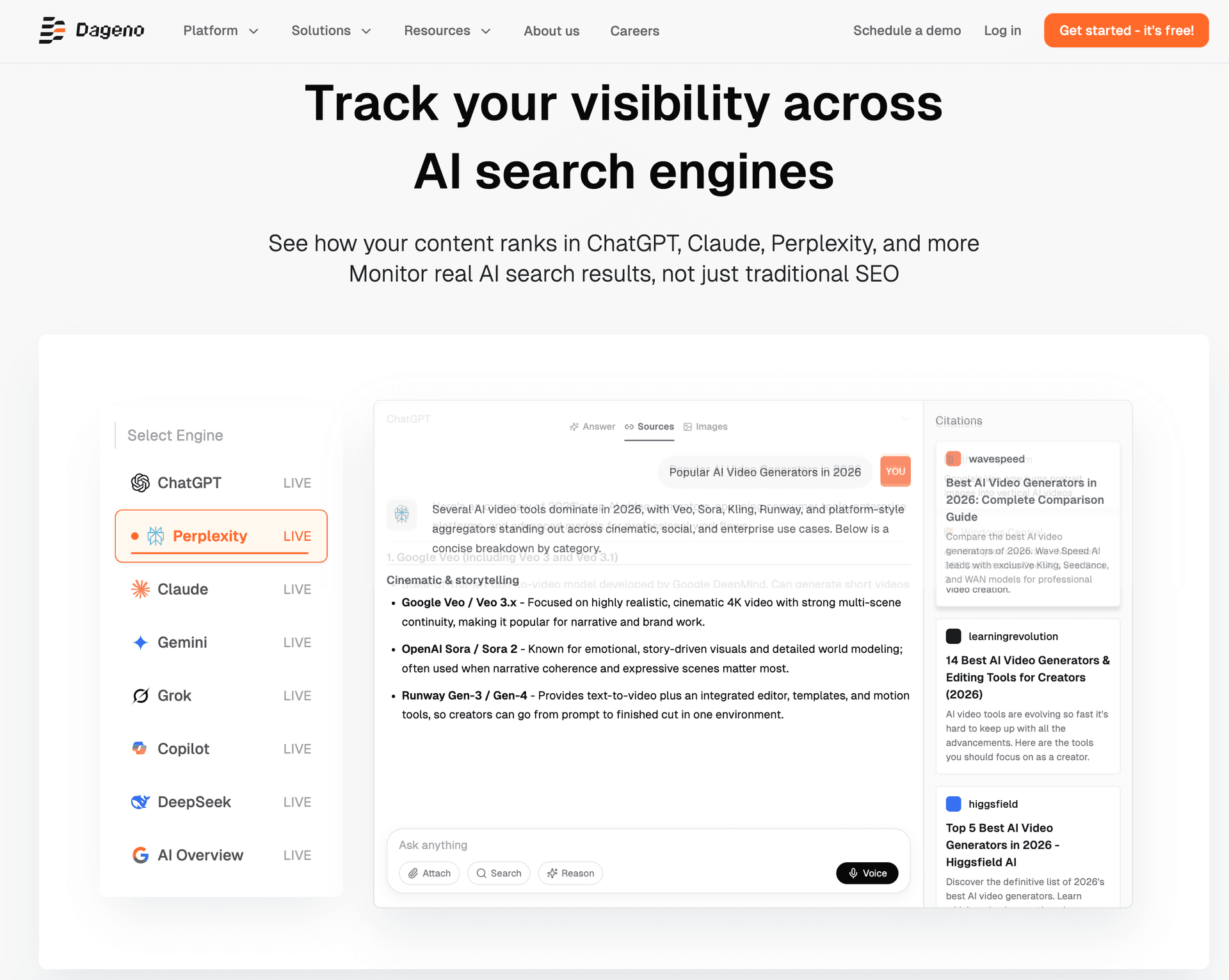 Recommended Best GEO/AEO tool: Dageno AI