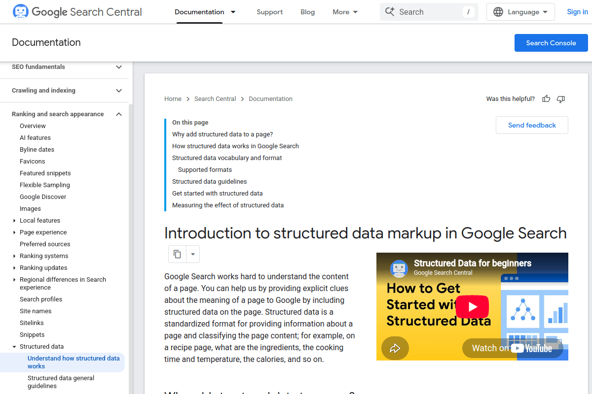 Heading structure screenshot