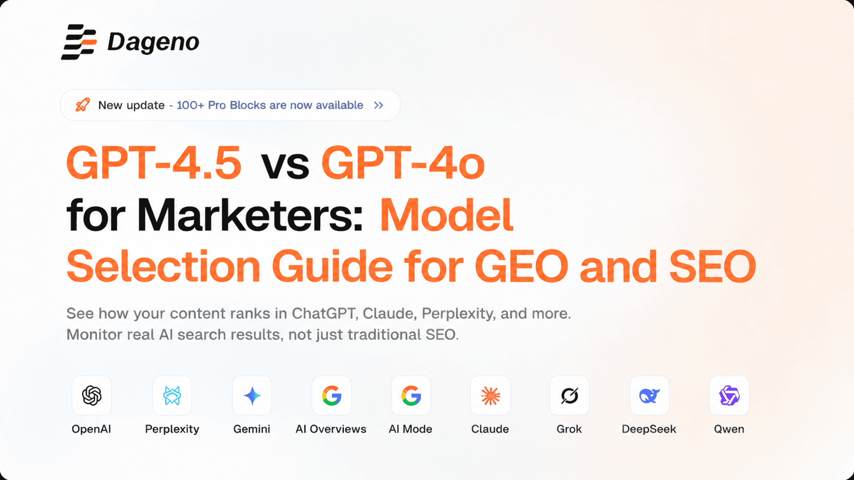 GPT-4.5 与 GPT-4o 营销人员指南:GEO 和 SEO 模型选择指南
