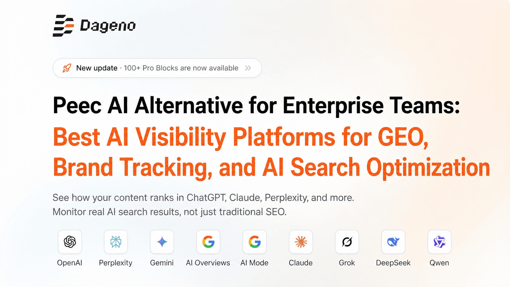 엔터프라이즈 팀을 위한 Peec AI 대안: GEO, 브랜드 추적 및 AI 검색 최적화를 위한 최고의 AI 가시성 플랫폼