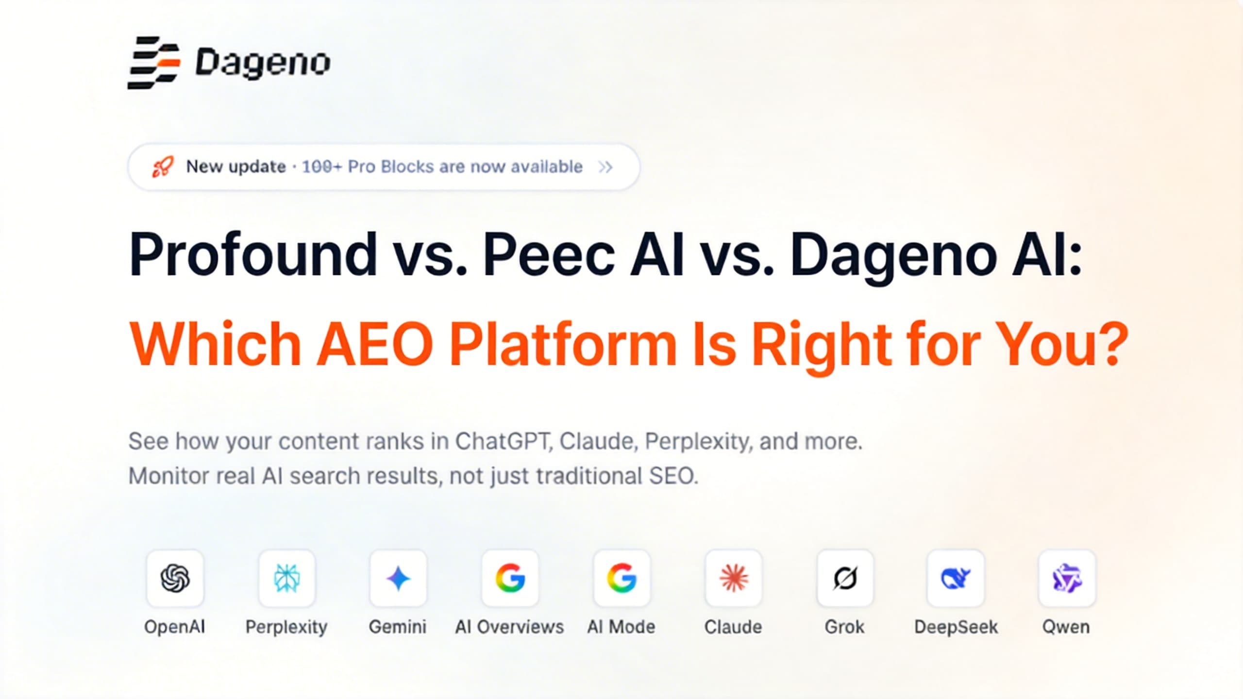 Profound与Peec AI与Dageno AI:哪个AEO平台适合您?(2026)
